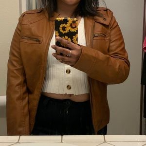 Brown leather like jacket